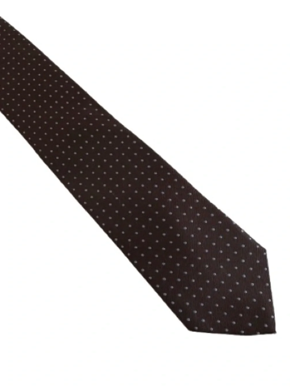 Merona Brown with Blue Microdot Design Silk Men's Tie for Office/Dress Occasion